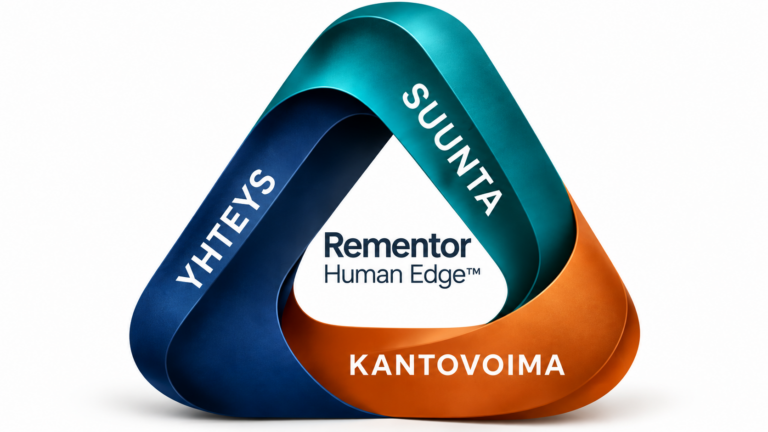 Rementor Human Edge™ – johtamisen kolme voimaa: Suunta, Yhteys ja Kantovoima tasapainossa